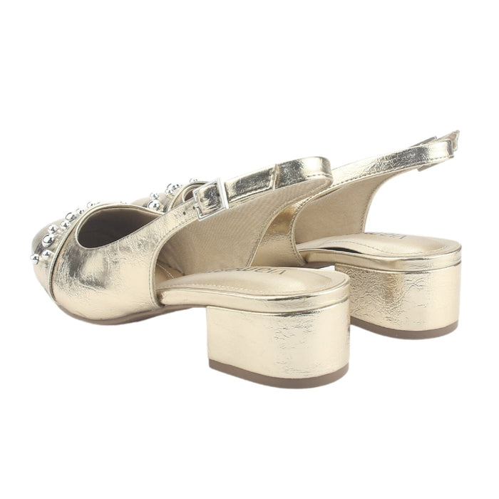 Zapato Via Marte Mujer 070-008-01 Dorado Casual Tacones Bajos Via Marte