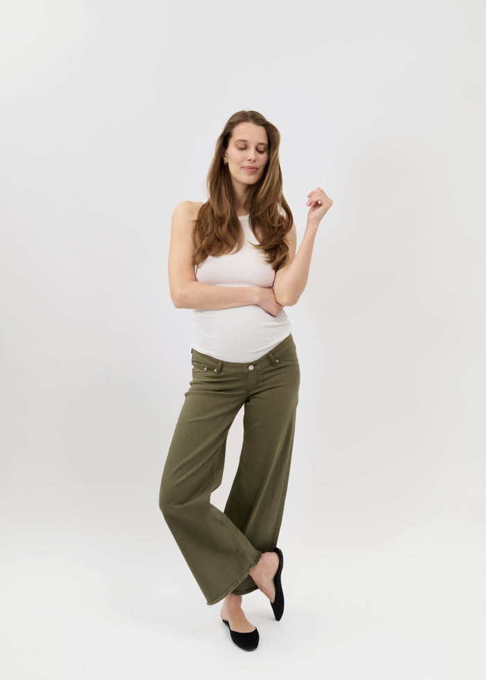 03 Wide Raw Hem - Army Green - Ilouity