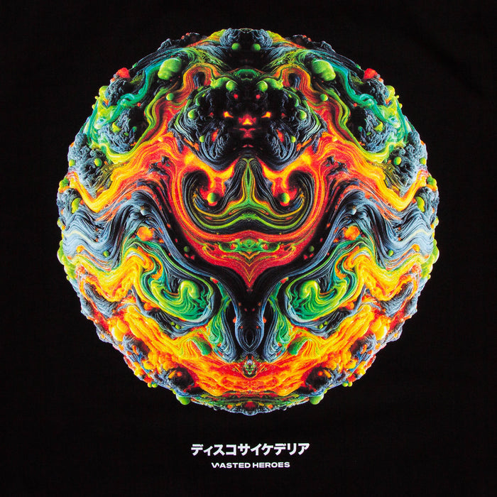 042 Disco Psychedelia Back Print - Tshirt - Black