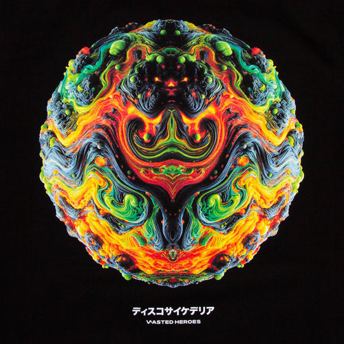 042 Disco Psychedelia Back Print - Tshirt - Black