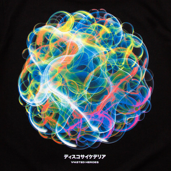 046 Disco Psychedelia Front Print - Tshirt - Black