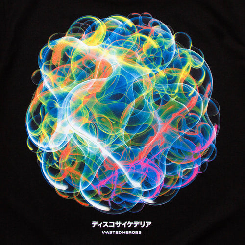 046 Disco Psychedelia Front Print - Tshirt - Black