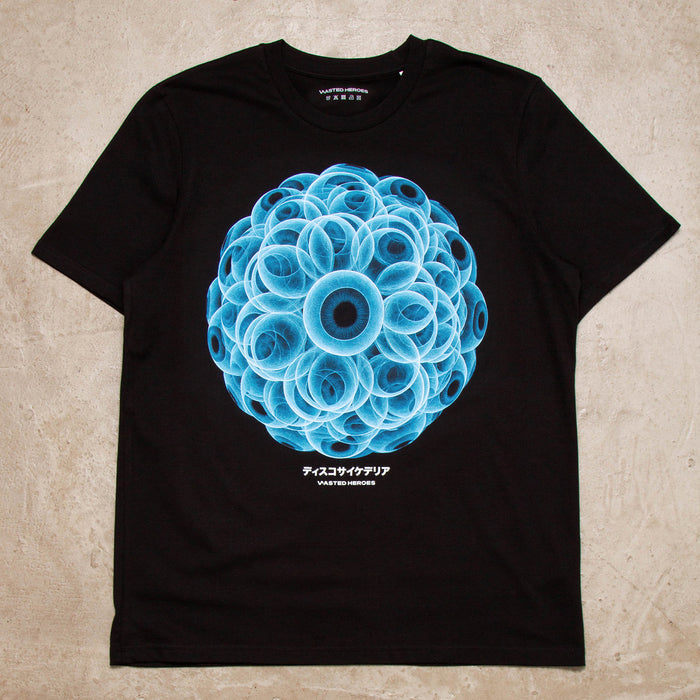 047 Disco Psychedelia Front Print - Tshirt - Black