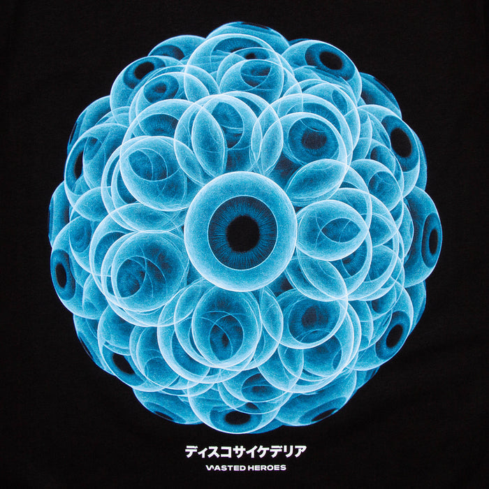 047 Disco Psychedelia Front Print - Tshirt - Black