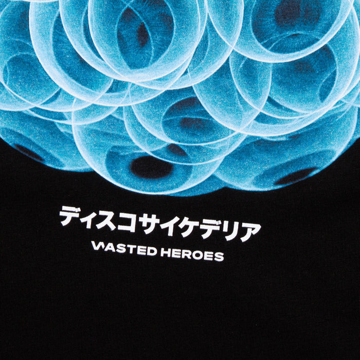 047 Disco Psychedelia Front Print - Tshirt - Black