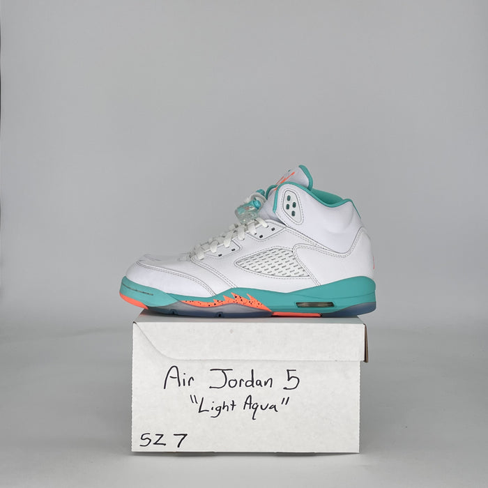 AIR JORDAN 5 LIGHT AQUA 440892-100 SIZE 7/8.5W GS