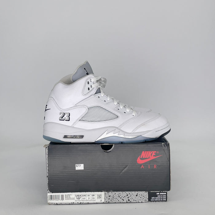 AIR JORDAN 5 WHITE METALLIC HQ7978-103 SIZE 10.5/12W