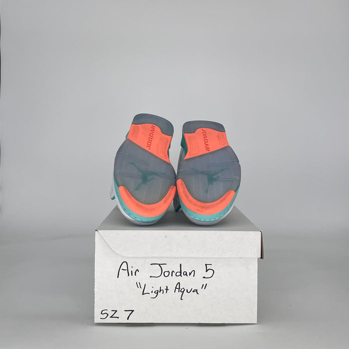 AIR JORDAN 5 LIGHT AQUA 440892-100 SIZE 7/8.5W GS