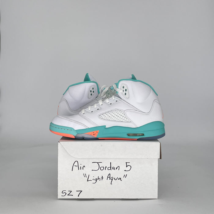 AIR JORDAN 5 LIGHT AQUA 440892-100 SIZE 7/8.5W GS