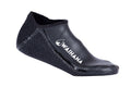 Waihana 1.5mm/3.5mm Essentials Short Sock in black, featuring a textured mesh sole and smooth neoprene upper with the Waihana logo, shown on a white studio background.