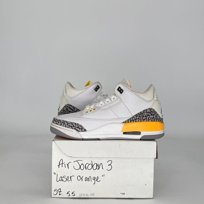 AIR JORDAN 3 LASER ORANGE W CK9246-108 SIZE 5.5/7W GS