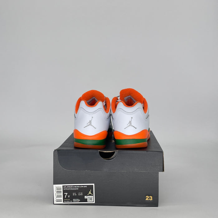 AIR JORDAN 5 LOW MIAMI HURRICANES FQ1293-018 SIZE 7/8.5W GS