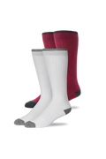 Bright White - Bramble Charcoal Heather | Front view of 2 Pack Everyday Extended Crew Sock in Bright White - Bramble Charcoal Heather