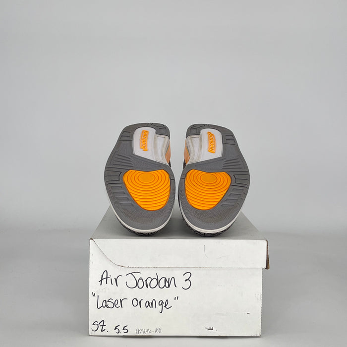 AIR JORDAN 3 LASER ORANGE W CK9246-108 SIZE 5.5/7W GS