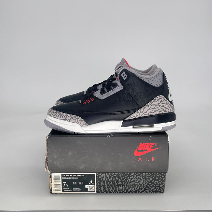 AIR JORDAN 3 BLACK CEMENT DM0967-010 SIZE 7/8.5W GS