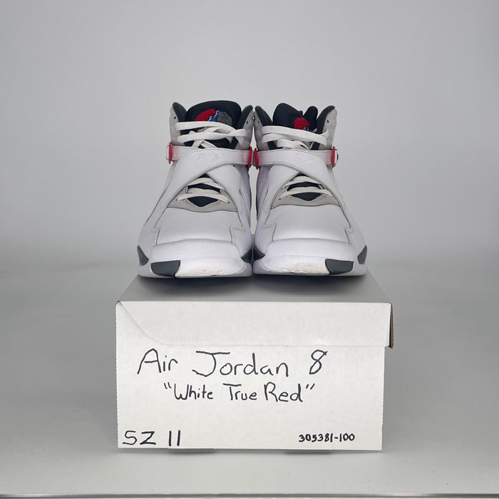 AIR JORDAN 8 WHITE TRUE RED 305381100 SIZE 11/12.5W