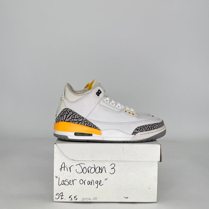 AIR JORDAN 3 LASER ORANGE W CK9246-108 SIZE 5.5/7W GS