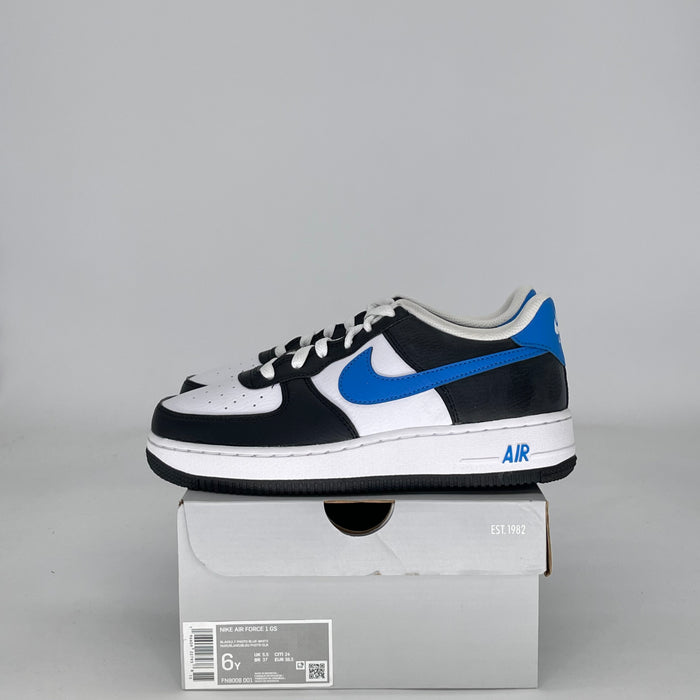 NIKE AIR FORCE 1 LOW WHITE BLACK LIGHT PHOTO BLUE FN8008-001 SIZE 6/7.5W GS