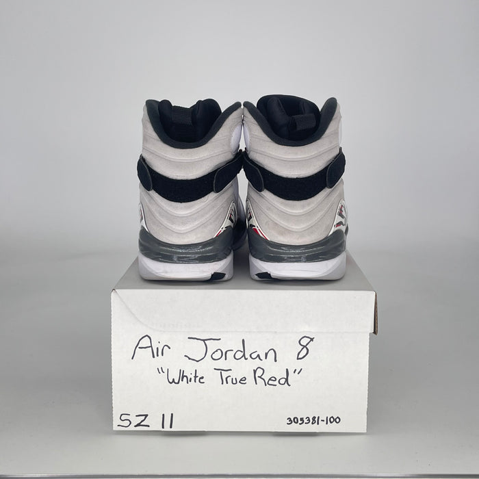 AIR JORDAN 8 WHITE TRUE RED 305381100 SIZE 11/12.5W