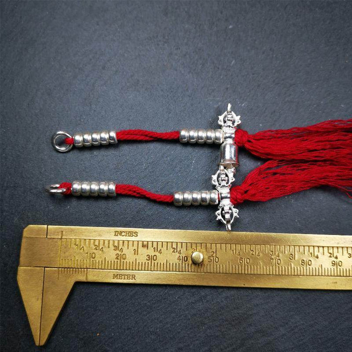 5mm Sterling Silver Prayer Bead Counters with Dorje and Vajra Pendant - Tibetan Buddhist vajra, view 6