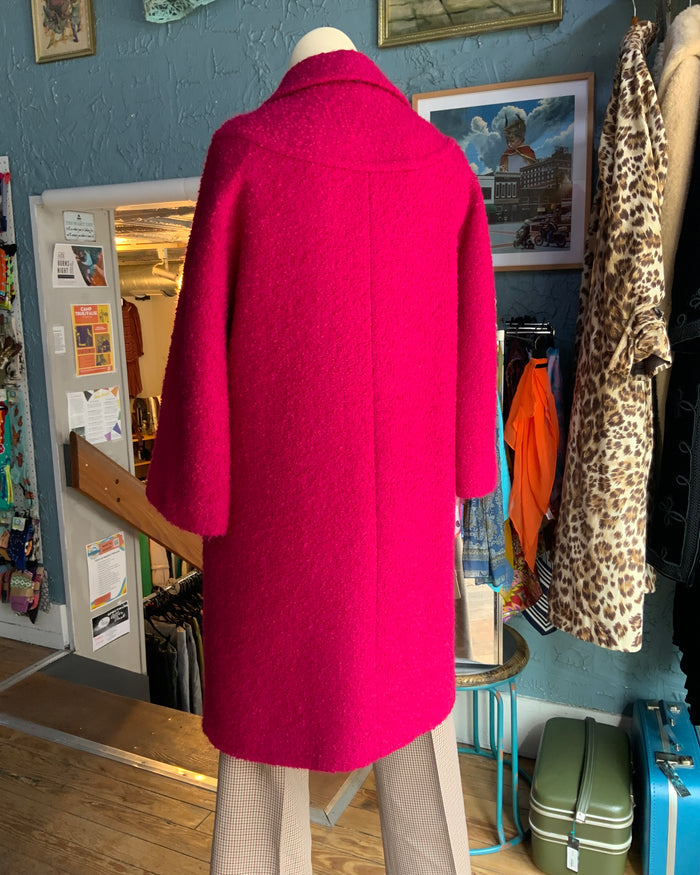 60s Pink Burl Wool ILGWU Coat      M