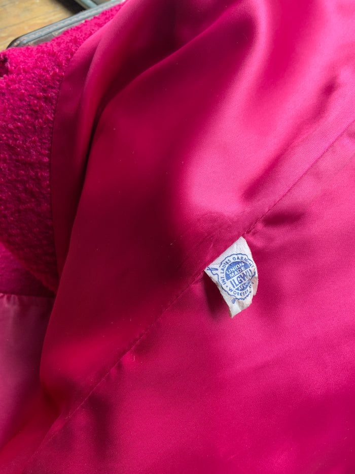 60s Pink Burl Wool ILGWU Coat      M