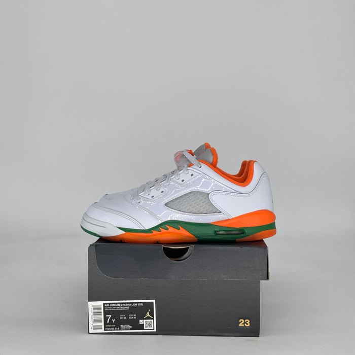 AIR JORDAN 5 LOW MIAMI HURRICANES FQ1293-018 SIZE 7/8.5W GS