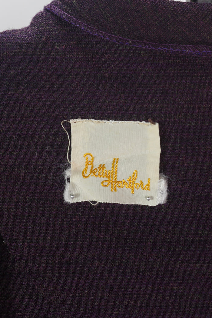 70s Betty Hartford Plum Dress       M