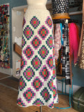 70s Granny-Square Afghan Maxi Skirt      S/M
