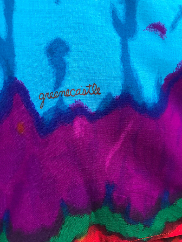 70s Greencastle Watercolor Kaftan     OSFM