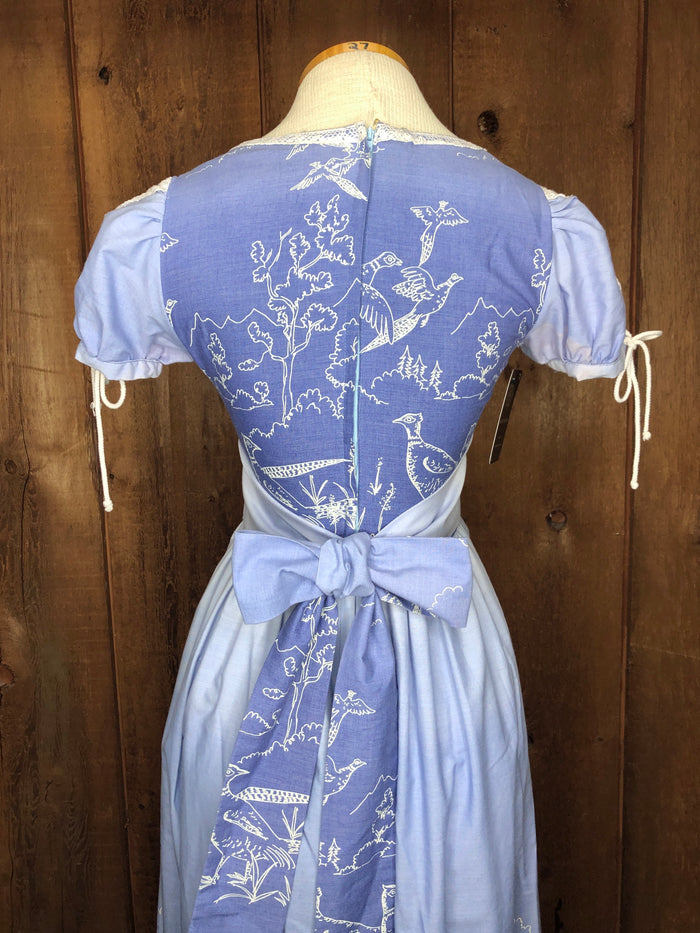 70s Gunne Sax Blue Corset Prairie Dress       w27