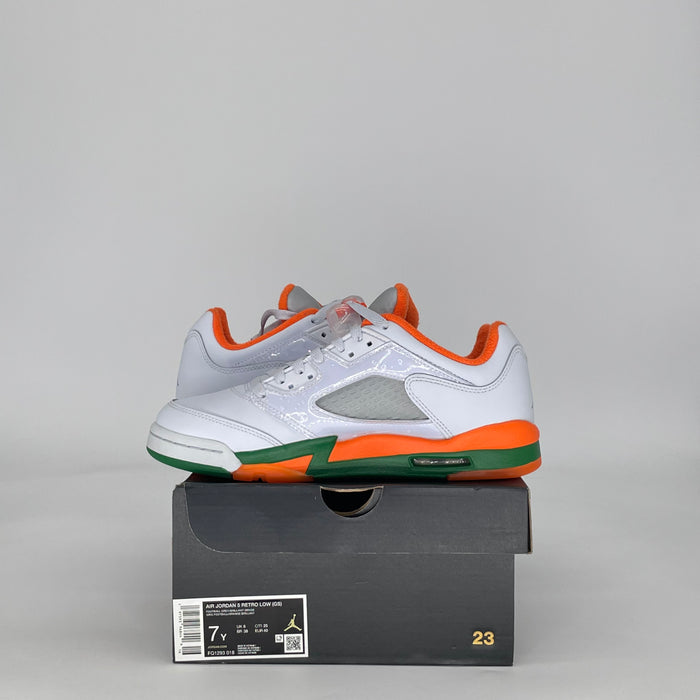 AIR JORDAN 5 LOW MIAMI HURRICANES FQ1293-018 SIZE 7/8.5W GS