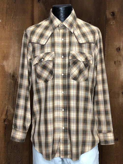 80s Levis Metallic Plaid Shirt      L