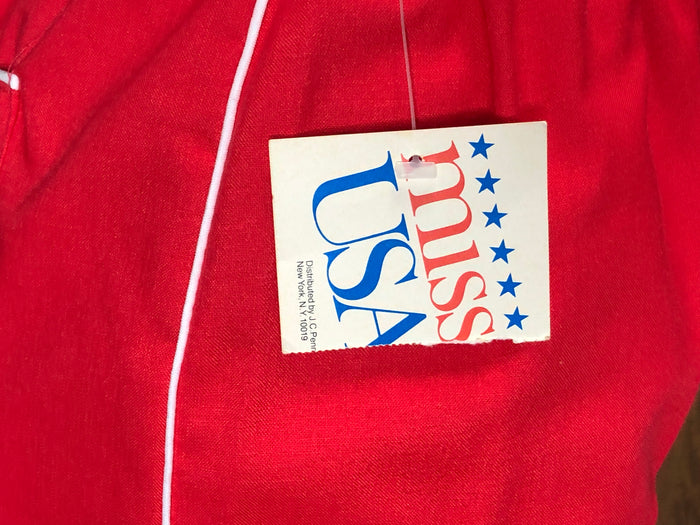 80s Miss USA JCP NOS Red Joggers       S