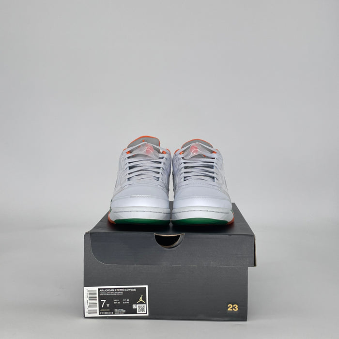 AIR JORDAN 5 LOW MIAMI HURRICANES FQ1293-018 SIZE 7/8.5W GS