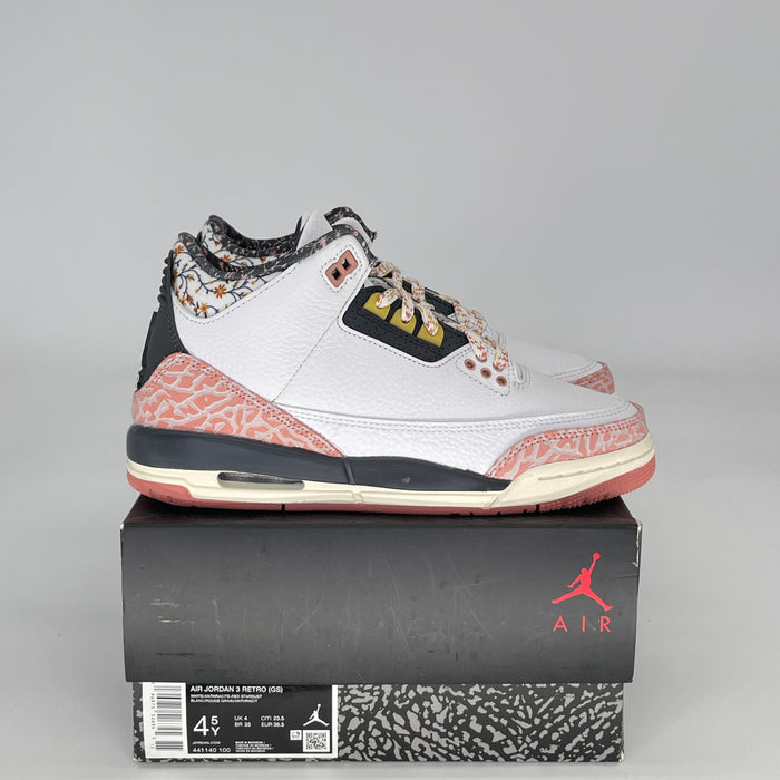 AIR JORDAN 3 VINTAGE FLORAL 441140-100 SIZE 4.5/6W GS