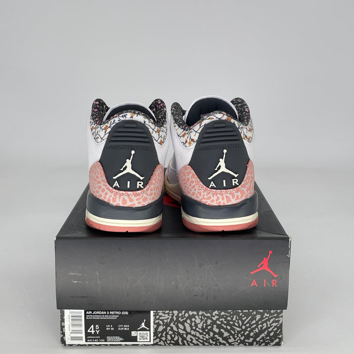 AIR JORDAN 3 VINTAGE FLORAL 441140-100 SIZE 4.5/6W GS