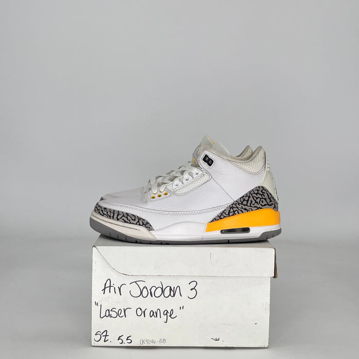 AIR JORDAN 3 LASER ORANGE W CK9246-108 SIZE 5.5/7W GS