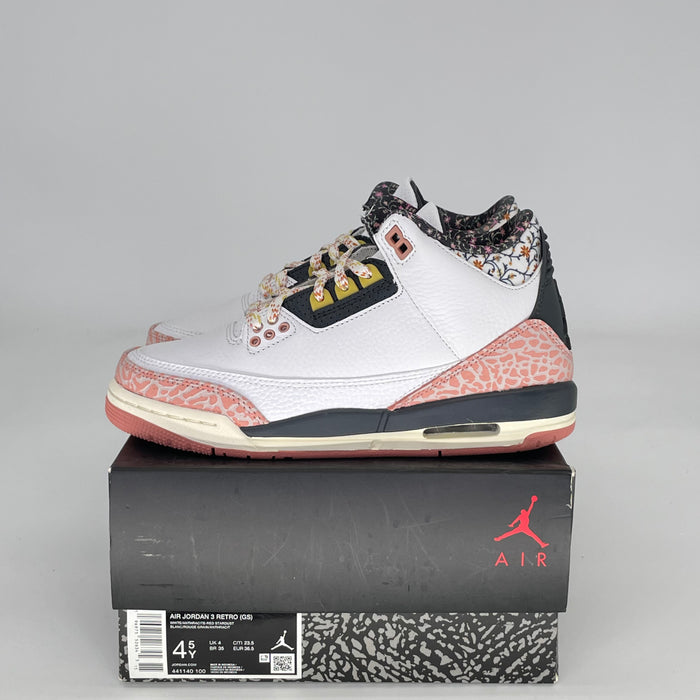 AIR JORDAN 3 VINTAGE FLORAL 441140-100 SIZE 4.5/6W GS