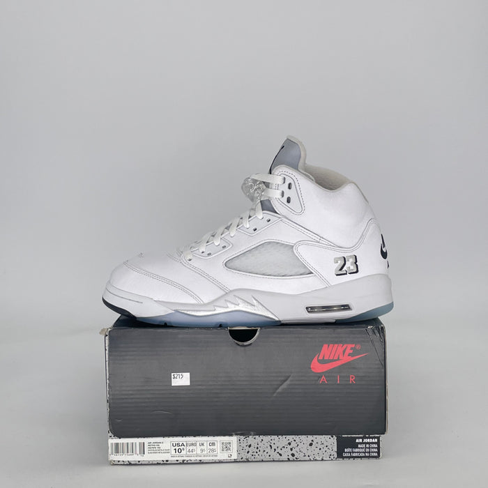 AIR JORDAN 5 WHITE METALLIC HQ7978-103 SIZE 10.5/12W
