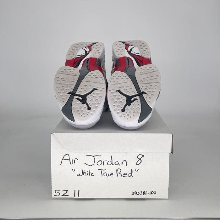 AIR JORDAN 8 WHITE TRUE RED 305381100 SIZE 11/12.5W