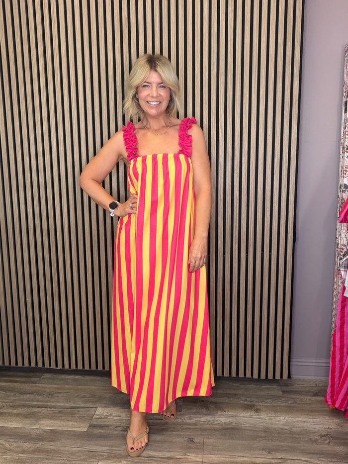 Gloria Maxi Dress (Pink/Yellow)