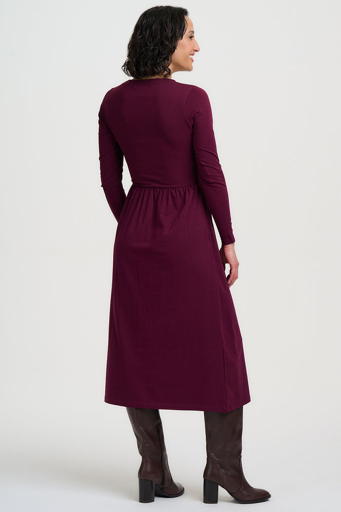 Abella Midi Dress (Wine)