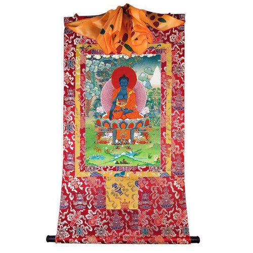 Acala / Akshobhya - Tibetan thangka painting, detailed view