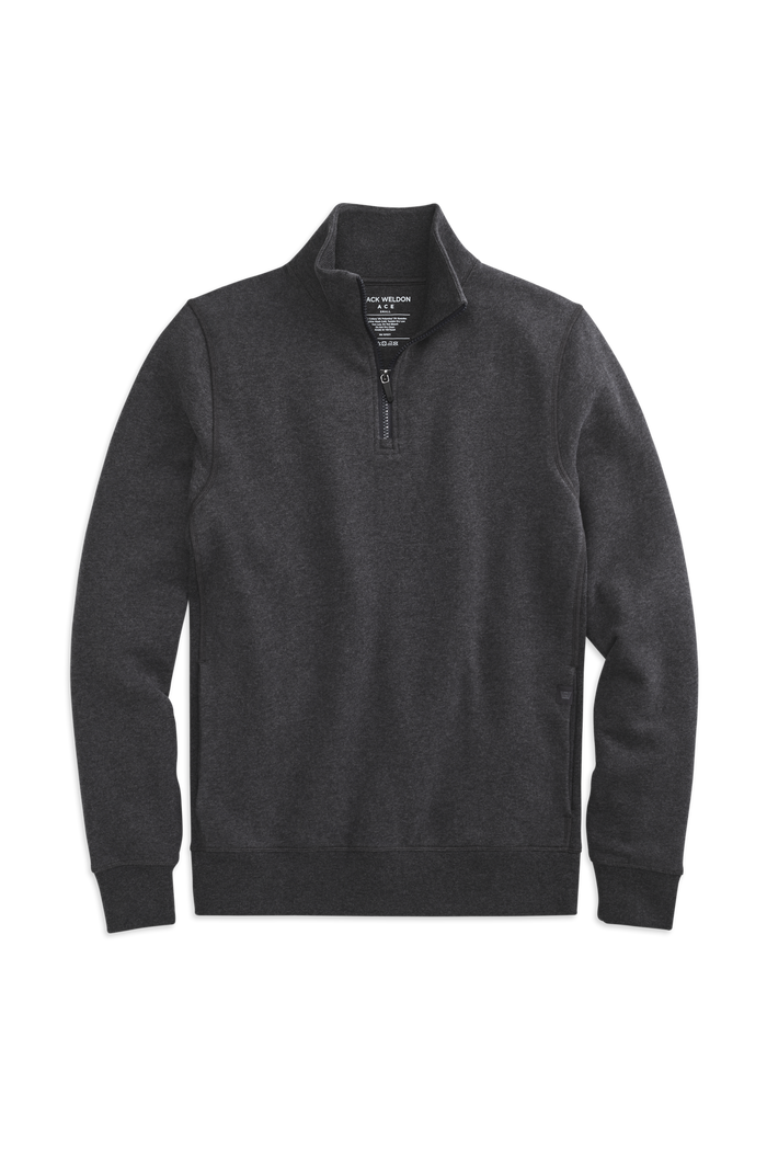 Charcoal Heather | Front view of Ace Half Zip in Charcoal Heather