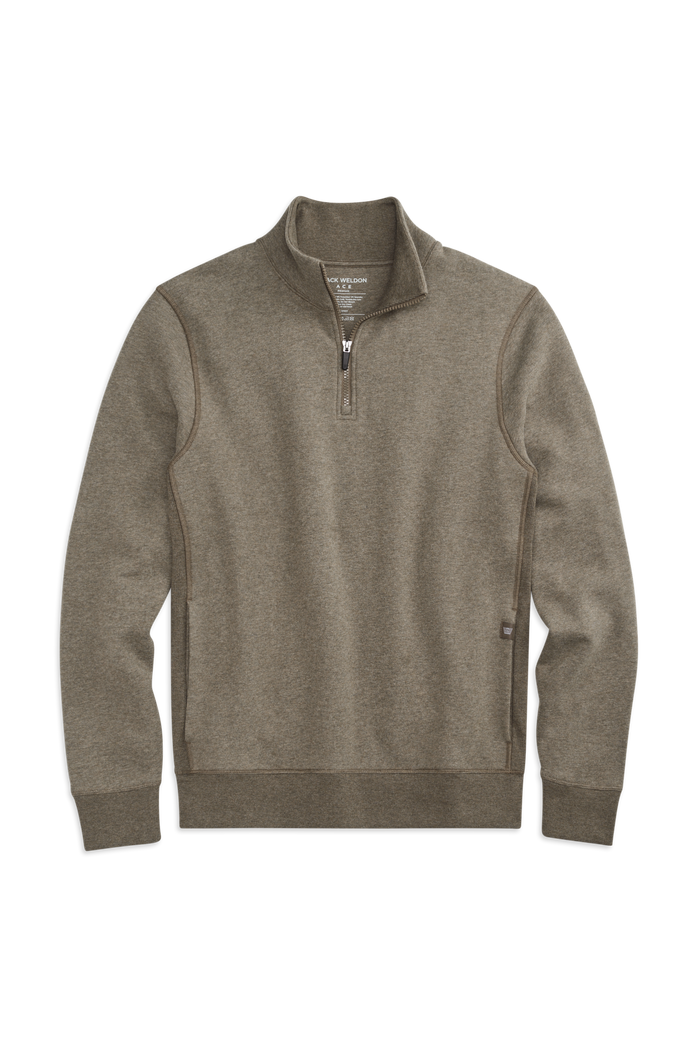 Sage Heather | Front view of Ace Half Zip in Sage Heather