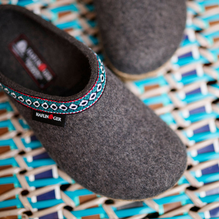 Adults Felted Wool Franzl Clog Slipper - Anthracite Melange