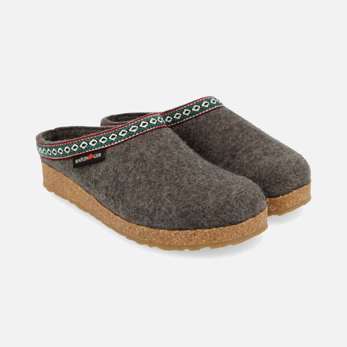 Adults Felted Wool Franzl Clog Slipper - Anthracite Melange