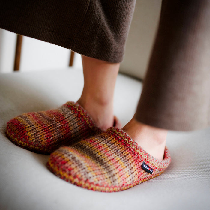 Adults Tricoté Slippers - Rust