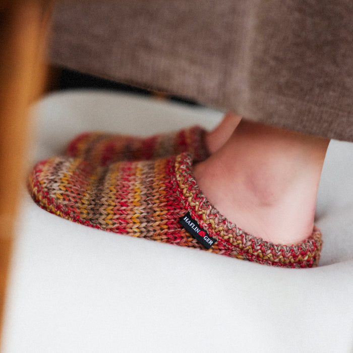 Adults Tricoté Slippers - Rust